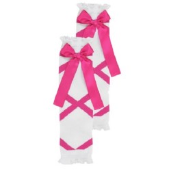 Adorable Fuchsia Ballet Bow Leg Warmers